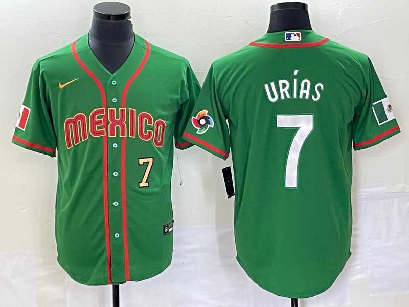 Men's Mexico Baseball #7 Julio Urias Number 2023 Green World Classic Stitched Jersey2,We sell and wholesale Men's Mexico Baseball #7 Julio Urias Number 2023 Green World Classic Stitched Jersey2 on line form chian!